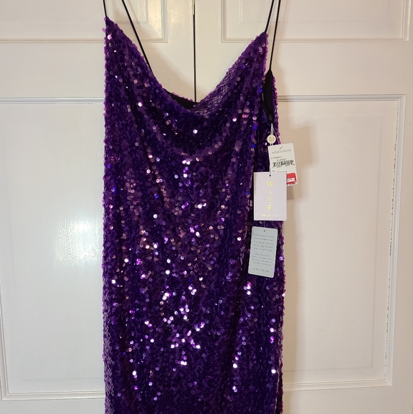 XL Purple Sequin Party Dress - Picture 3 of 5
